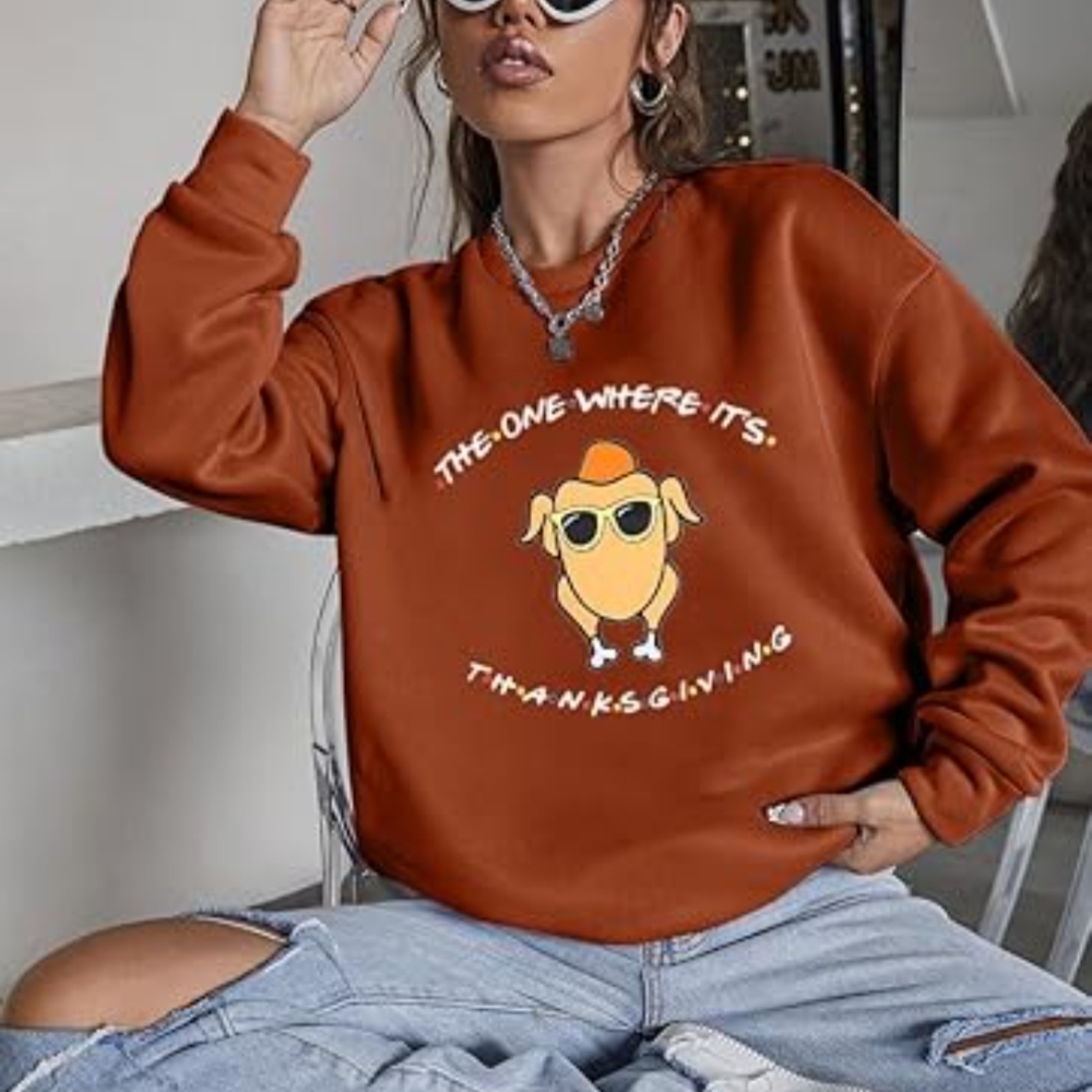 NWOT Thanksgiving Friends Graphic Sweatshirt Women S